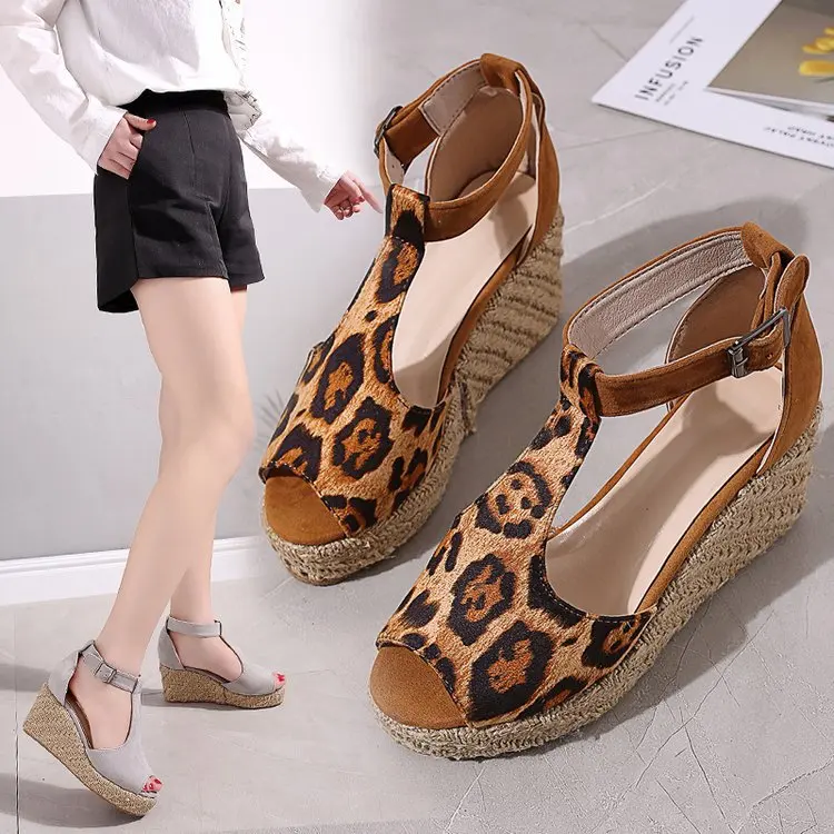 Новая обувь с леопардовым принтом в европейском и американском стиле большие