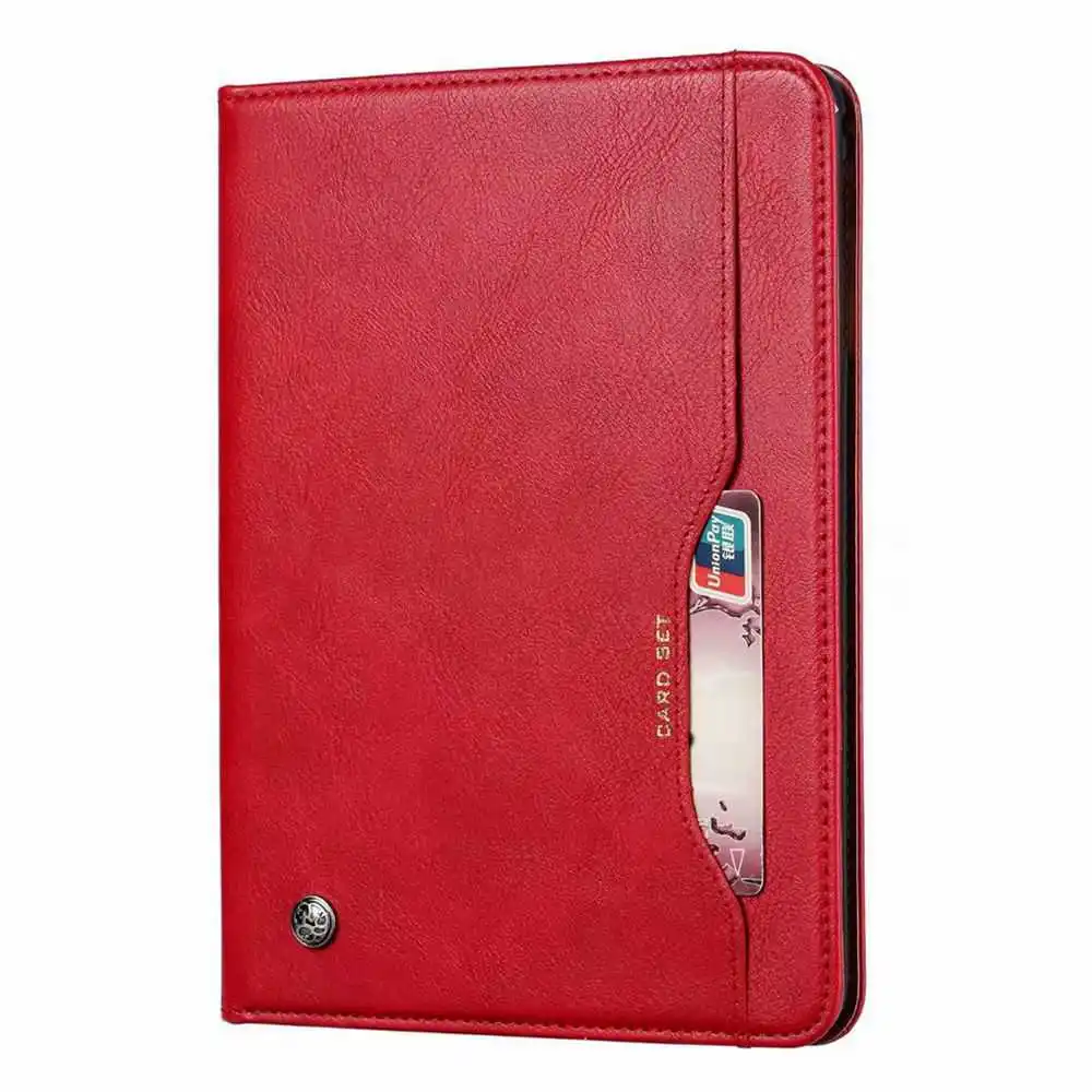 Чехол для iPad 6, 7, 8, 9 Pro, 9,7 дюймов, Ретро стиль, из искусственной кожи, полный Чехол с отделением для карт, для iPad Air 1, 2, 9,7 дюймов, чехол, кошелек, откидная подставка - Цвет: red