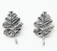 100pcs antique silver leaves shape vintage necklace pendant 23mm jewelry accessories handmade antique silver leaf charms