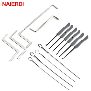 Набор отмычек NAIERDI для извлечения сломанного ключа из замка двери, набор слесарных ручных инструментов, крючки для извлечения ключа, мебельная фурнитура, 15 шт.