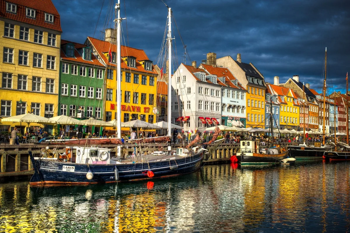 Nyhavn новый порт канал в 341TFJ wall art плакат на холсте из ткани заказ (рама доступны)