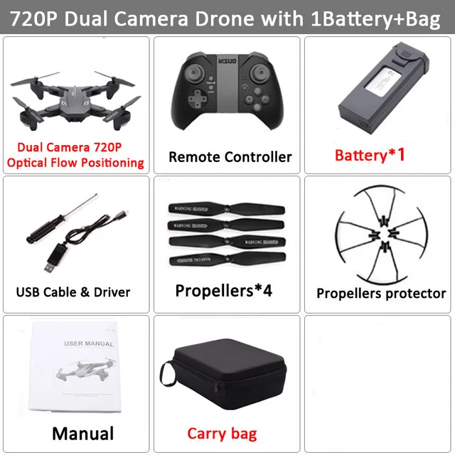 720P 1B CB WiFi FPV RC Дрон 4K камера оптический поток 720P двойная камера RC Квадрокоптер складной селфи Дрон Visuo XS816 VS XS809S SG106 - Цвет: 720P 1B CB