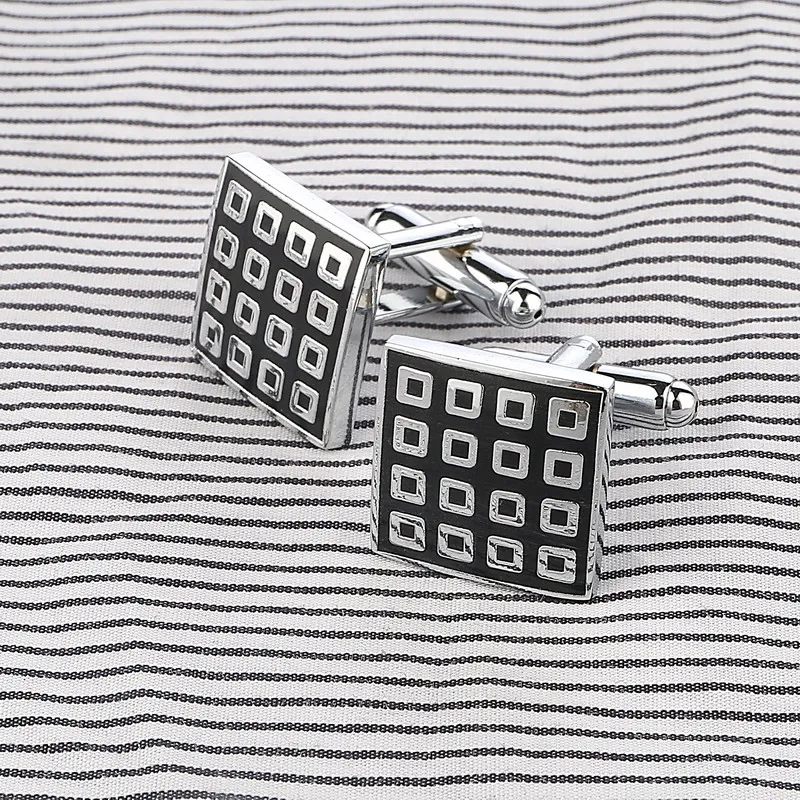 Роскошные модные квадратные запонки на пуговицах для женщин и мужчин деловые