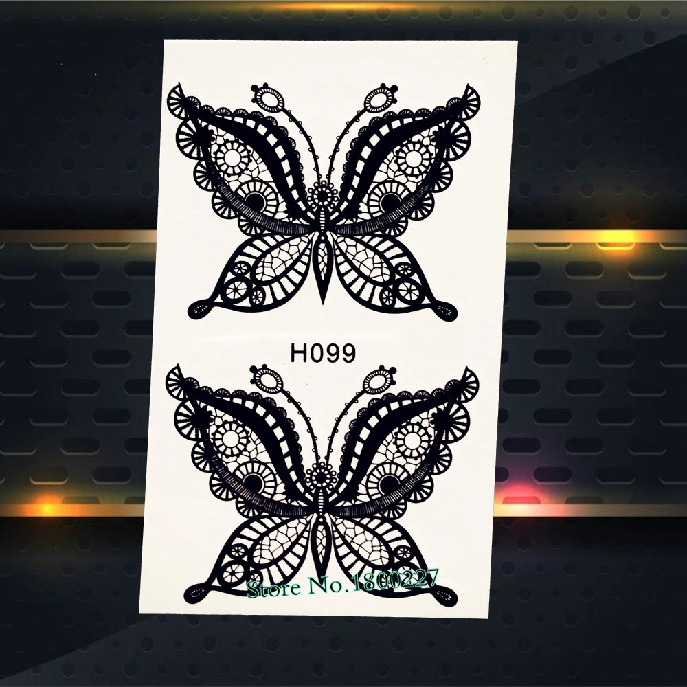 Новая красота для временного макияжа тату Наклейка Черная Хна Цветок наклейки в