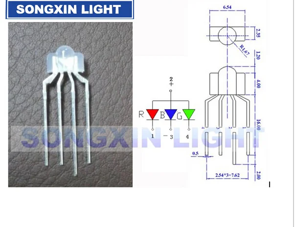 Dip led 2 6*3 5*6 5 мм RGB 4 контактный диод для клавиатуры 25 шт.|multicolor diode|light diode3mm rgb |