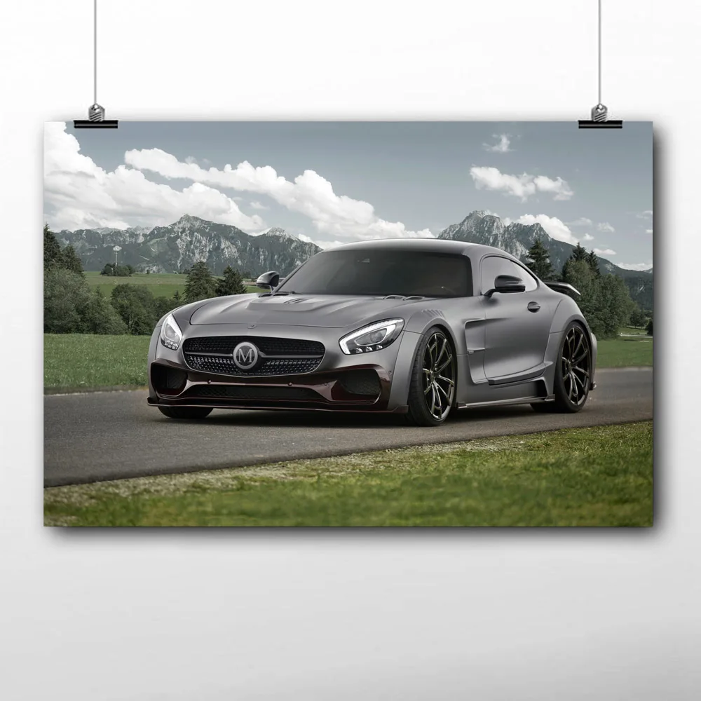 HD печатные A M G GTs Супер Автомобили обои Холст Плакаты шелковая СТЕНА картина в
