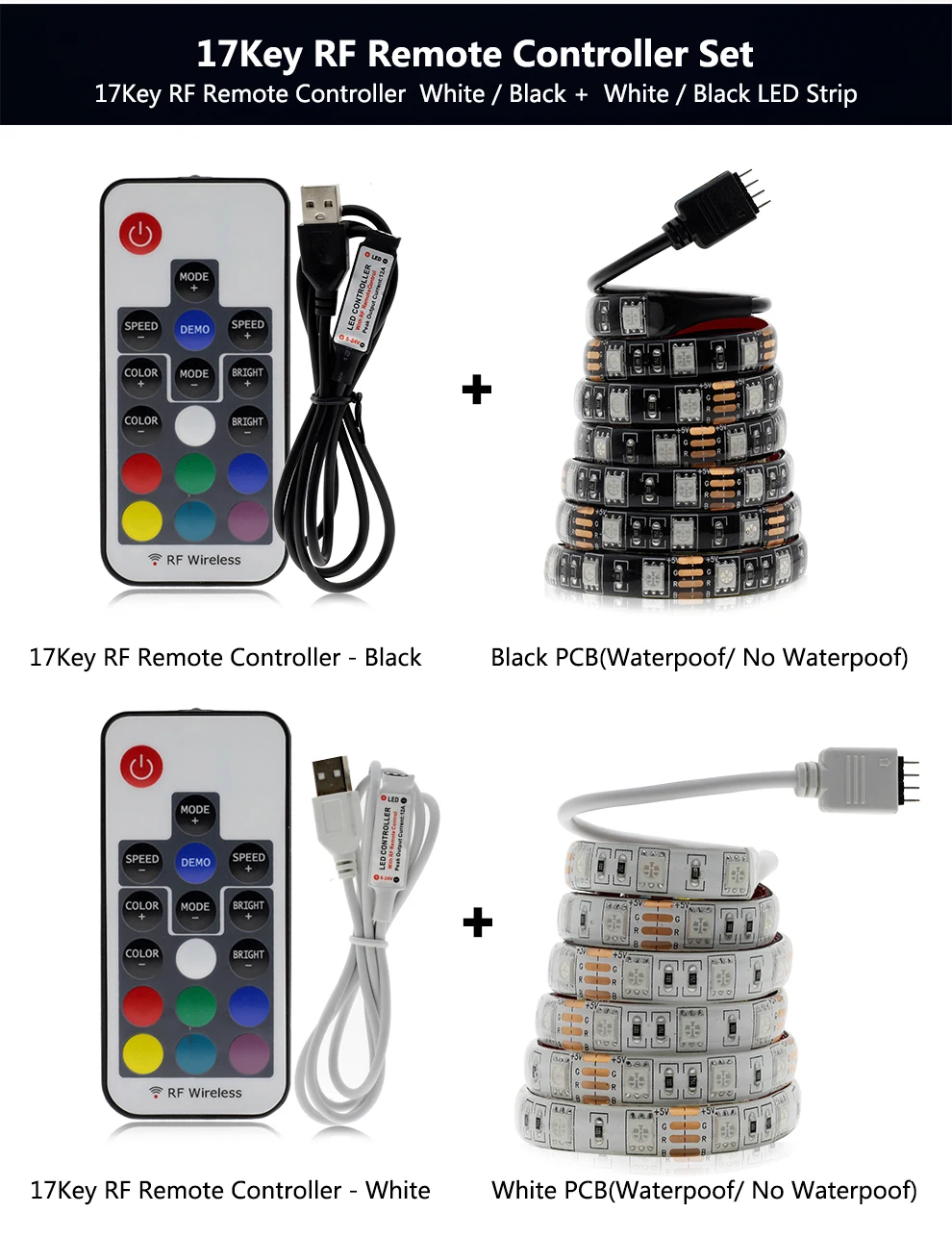 USB Светодиодная лента 5050 RGB сменная цветная гибкая светодиодная лента для самостоятельной сборки Водонепроницаемая не Водонепроницаемая 0,5 м 1 м 2 м с USB контроллером