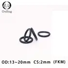 10 шт.лот фторсодержащий каучук кольца черный FKM уплотнительное кольцо уплотнения OD1314151617181920*2 мм резиновое уплотнительное кольцо масляное кольцо топлива прокладки, шайбы