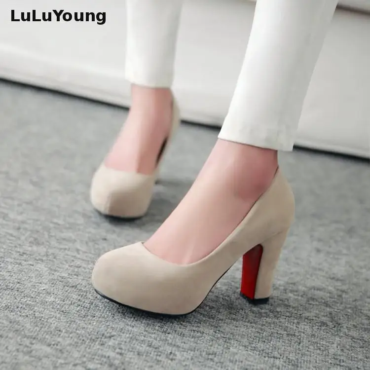 С круглым мыском Туфли для ночного клуба 5 видов цветов женские высокие ботинки