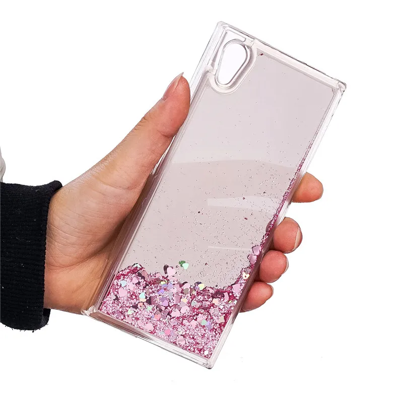 Чехол для sony хperia XA1 глиттер Переливающаяся жидкость Мягкий ТПУ зеркальные Чехлы