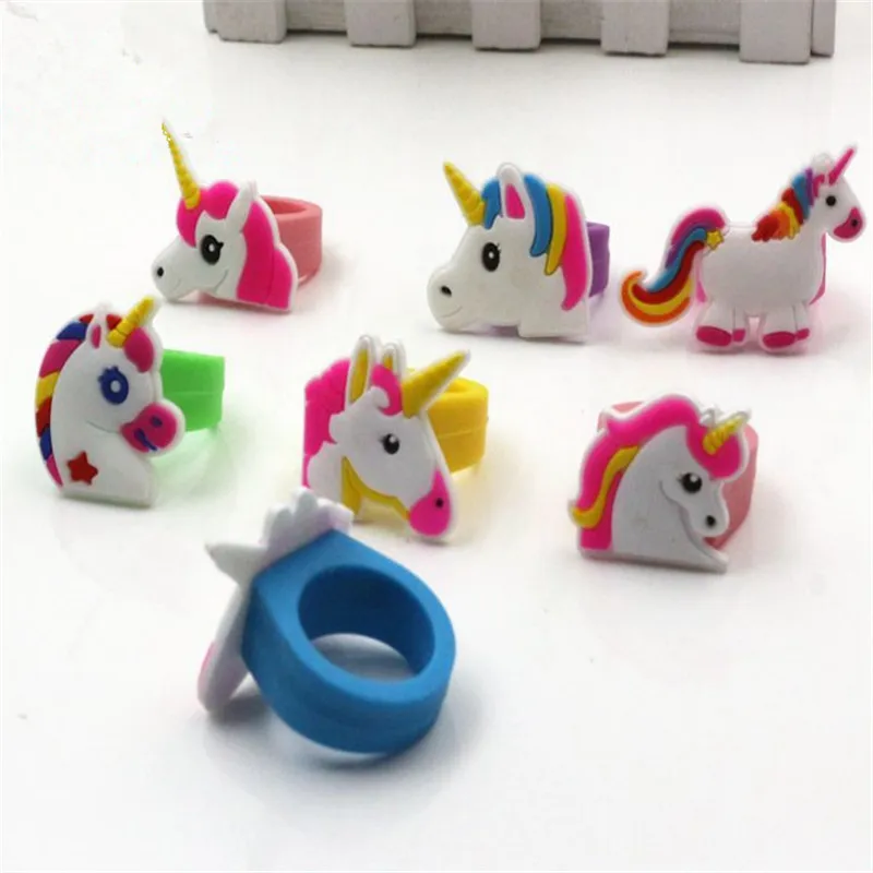 Вечерние кольца Unicorno 10 шт. детские игрушечные с единорогом вечерние украшения
