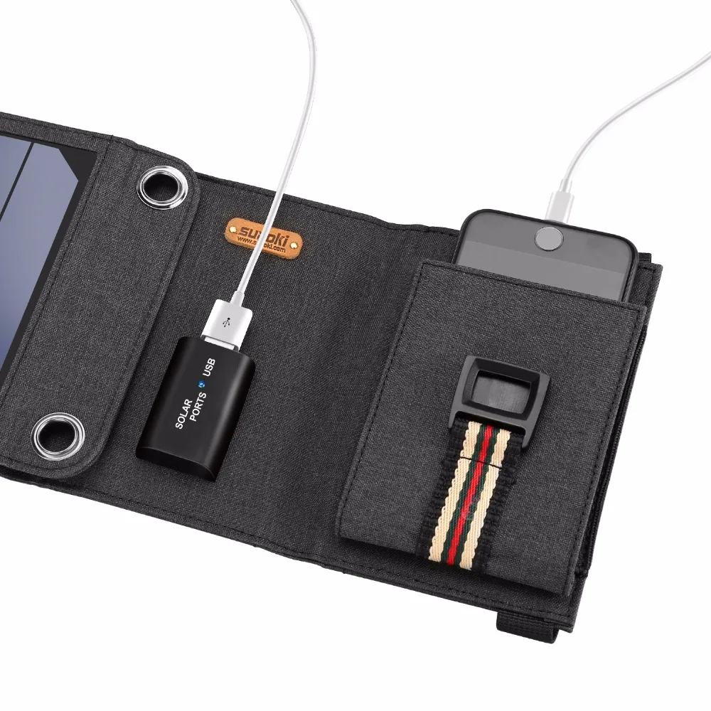 Suaoki 7W Солнечное зарядное устройство 5V USB выход портативный складной внешний