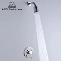 bathroom shower set chrome solid brass 2 pcs mixer tap shower head concealed chic simplicity shower bath spray plated ah3033