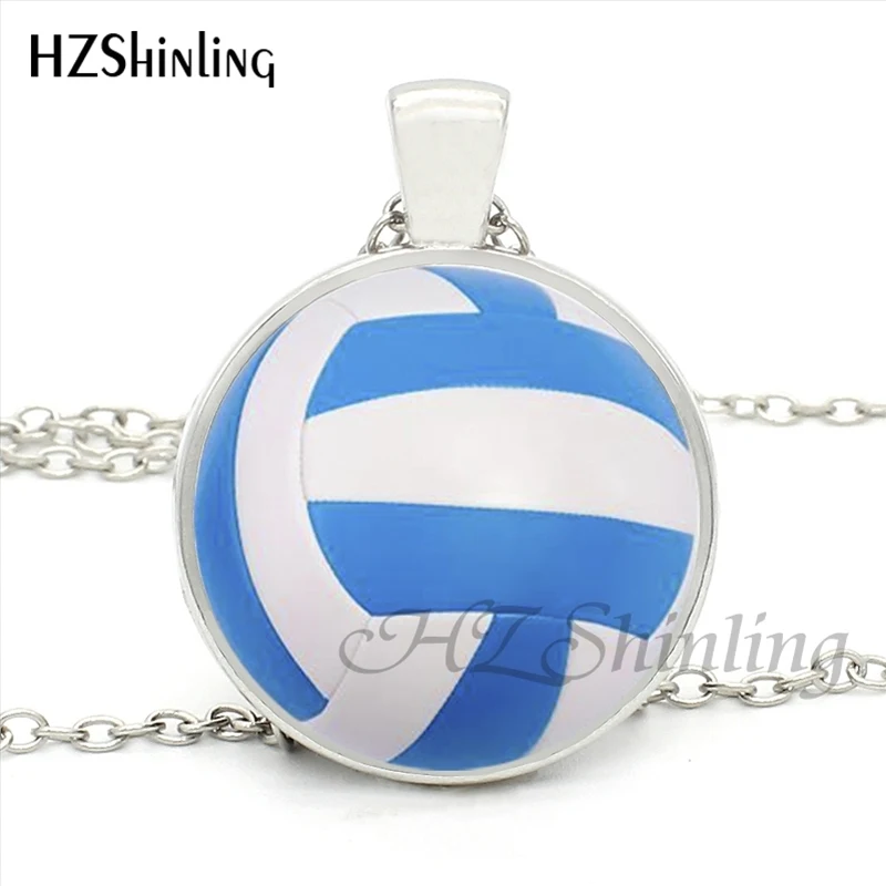 HZShinling HZ1-0050 волейбольная подвеска ожерелье ручной работы Серебряная цепочка Круглый спортивный мяч Волейбол ювелирные изделия для любителей игры в подарок - Окраска металла: 3
