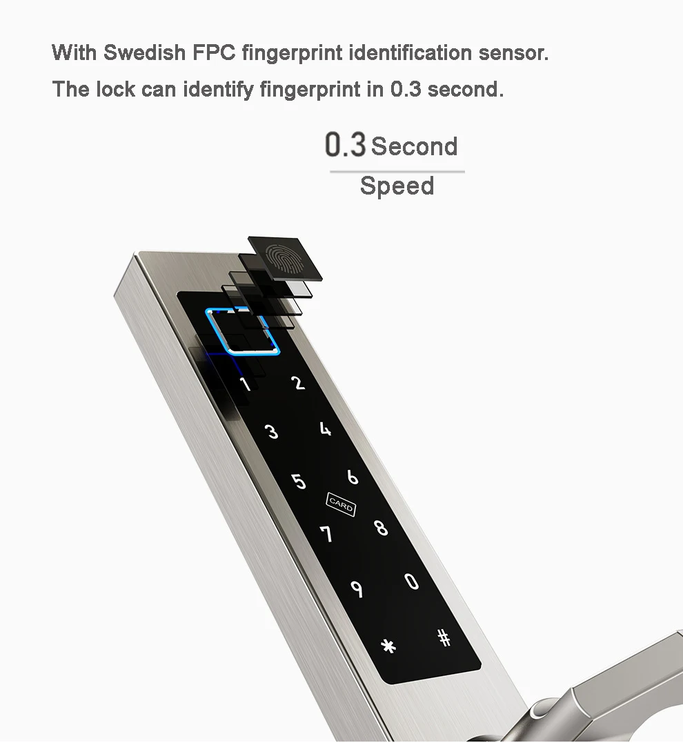 Умный дверной замок с Wi-Fi Bluetooth приложение электронный цифровой код RFID карты Алюминиевый раздвижной стеклянный крючок дверной замок