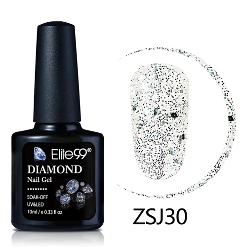 R-zsj30 Elite99 10 мл Diamond Цвет Гель-лак для ногтей, УФ-светодиодный Гель-лак Сияющие Блестки для ногтей гель для ногтей, длительного действия, основа, лаки для полировки - Цвет: R-zsj30