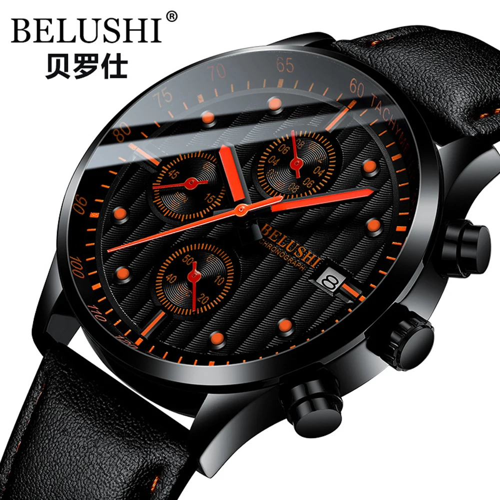 

BELUSHI Sport Watch New Concept Quartz Watch Men Contrast Color Trend Men's Watch Multifunctional Chronograph Luminous Man Watch