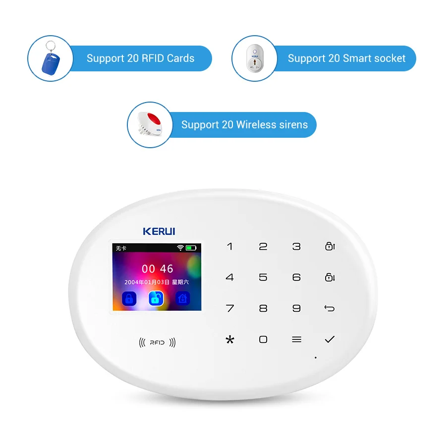 KERUI W20 домашней безопасности WI FI GSM сигнализация Системы дома Беспроводной