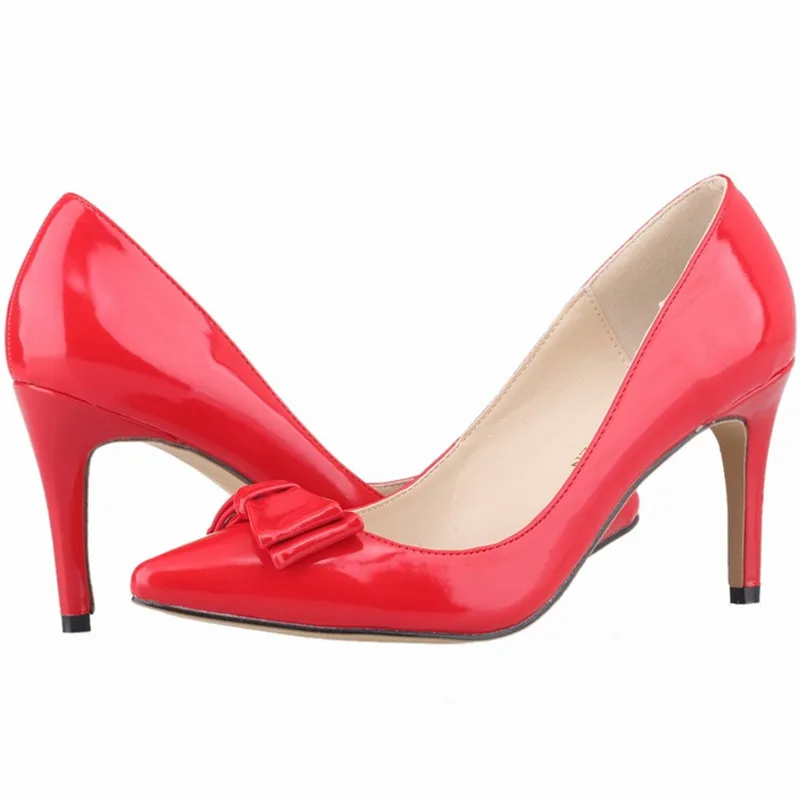 Женские туфли лодочки LOSLANDIFEN с бантиком обувь на тонком высоком каблуке 8 см из