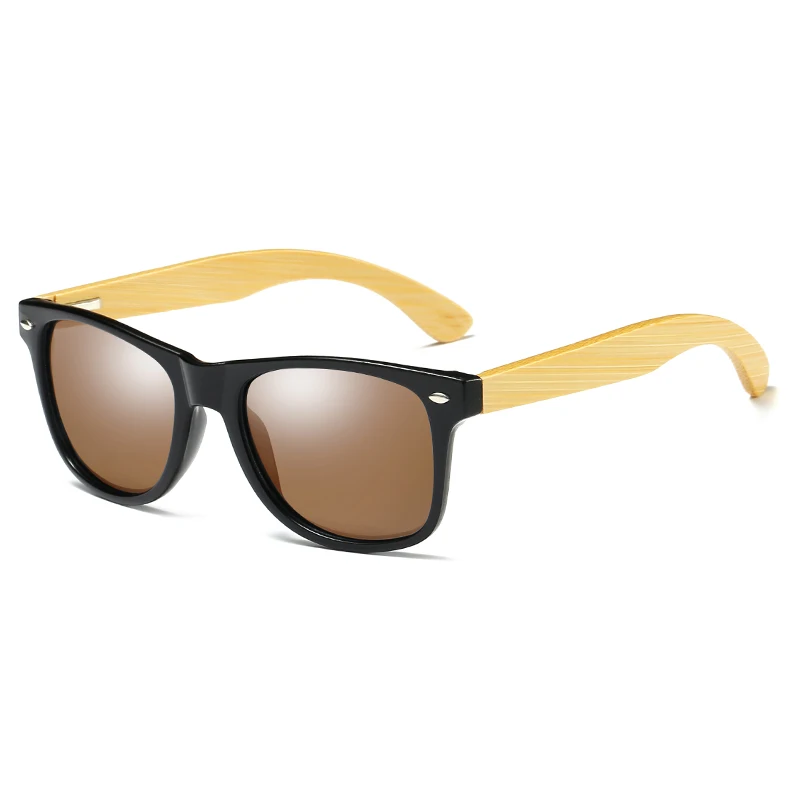 Солнцезащитные очки EZREAL поляризационные деревянные бамбуковые квадратные для