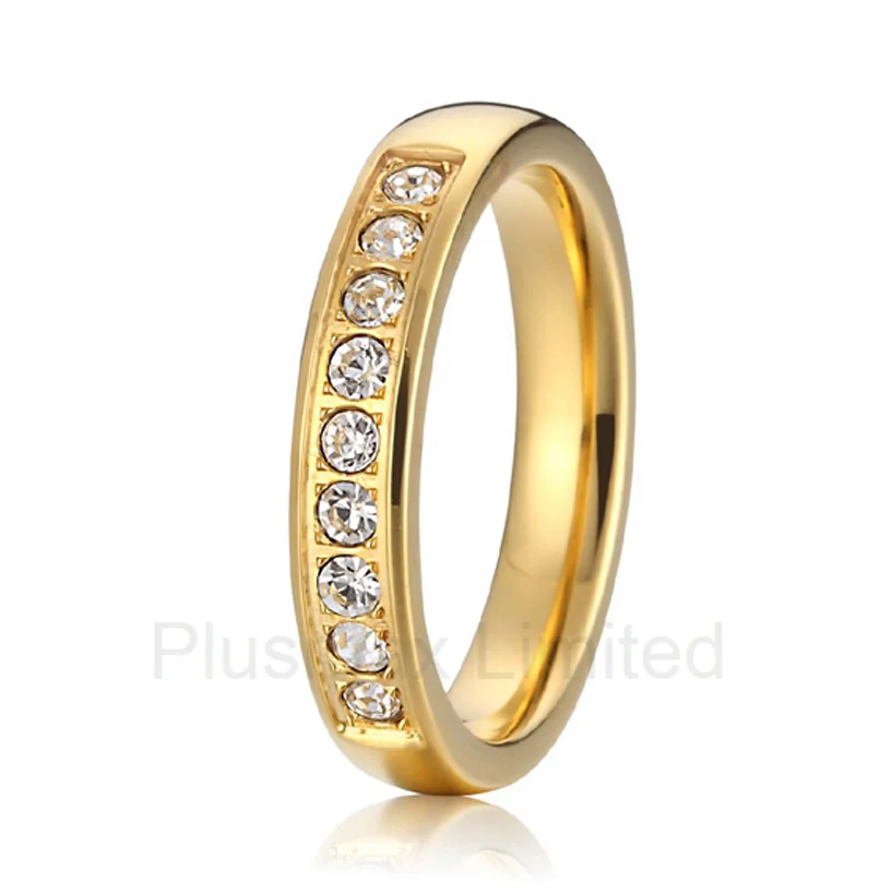 

2016 China factory hot sale gold color wedding band engagement rings for women