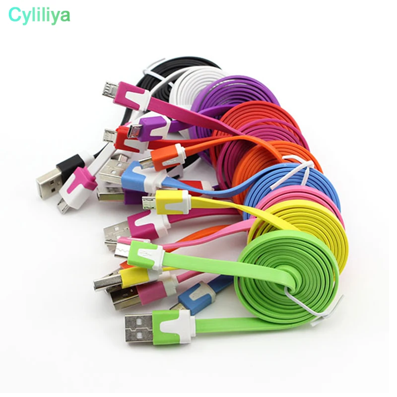 10 шт./лот 1 м 2 3 8-контактный плоский USB-кабель для синхронизации данных и зарядки