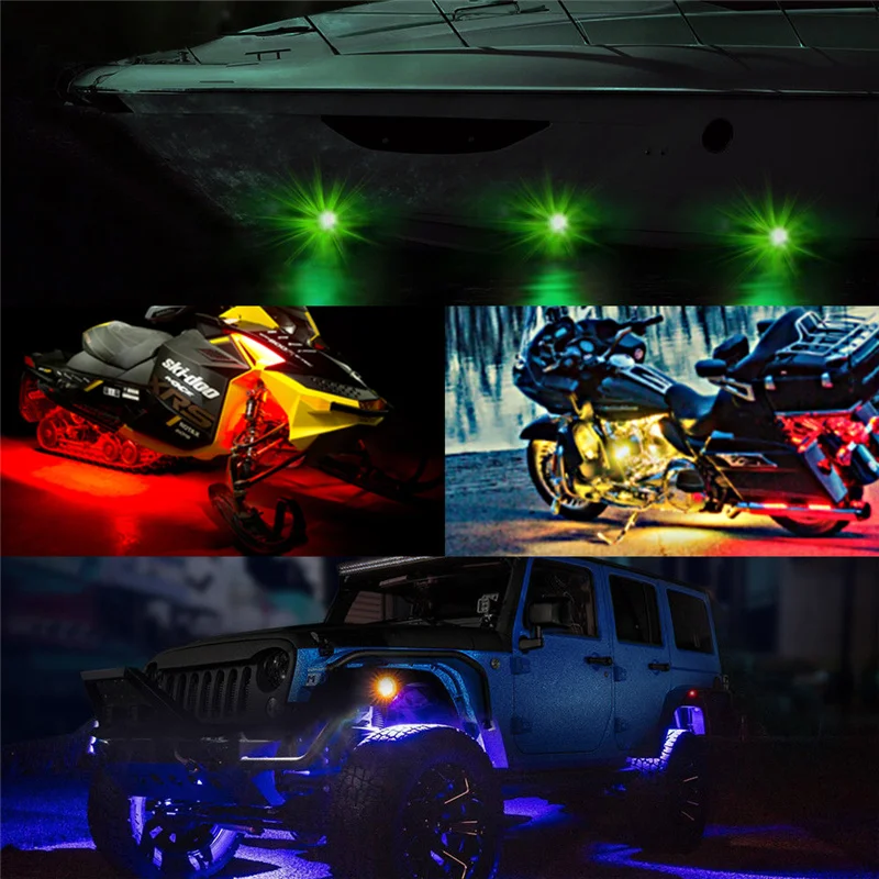 H2CNC RGB светодиодный Pod Рок Огни Bluetooth многоцветный приложение неоновые IP67 светодиодный светильник комплект 4/6/8 накладки для Jeep грузовых автомобилей ATV внедорожник автомобиль Лодка
