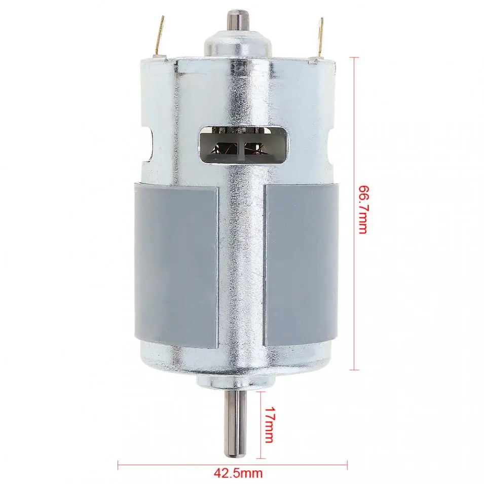 12 V-24 V 775 двигатель постоянного тока высокой скорости большой крутящий момент мотор с шариковым подшипником и лопасти вентилятора для Модель "Сделай своими руками", машинная маленькая дрель микро-машина