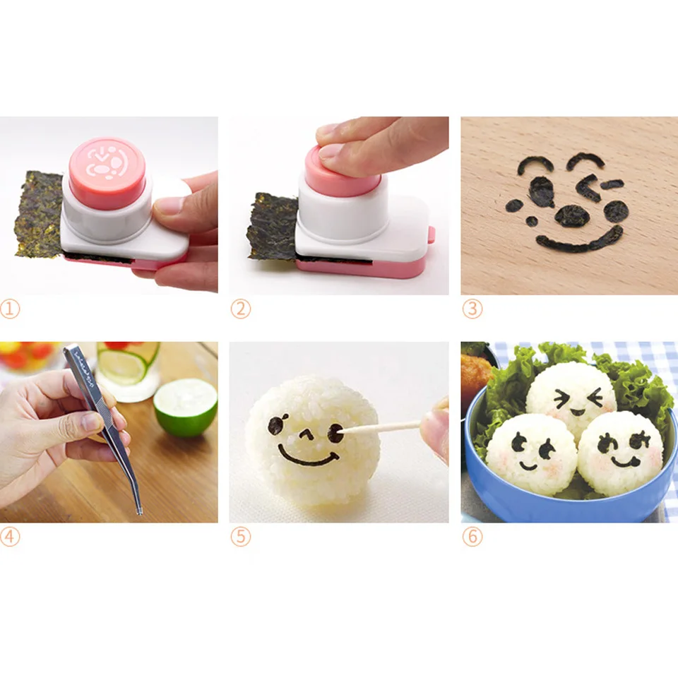 Transhome суши инструменты мультфильм Emoj нори резак рисовый мяч Удар DIY улыбающееся лицо суши инструмент производитель кухонные аксессуары