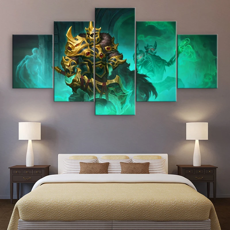 5 панель DOTA 2 скелет король холст картины современная работа домашний декор для