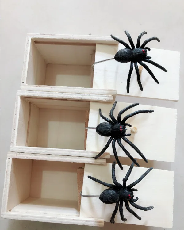 1 шт. деревянная коробка с пауком для розыгрыша чехол паука Реалистичная забавная