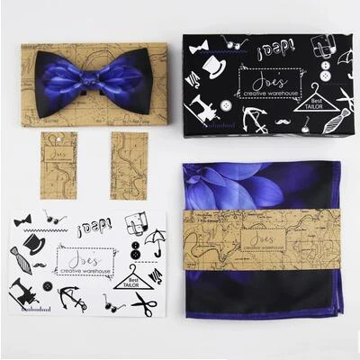 Уникальный дизайн галстуки-бабочки с носовым платком модные очаровательные