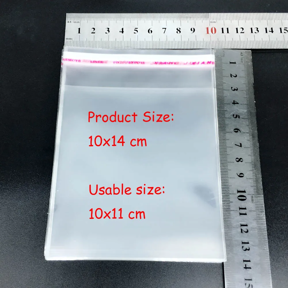 10x14cm100pcs 100 шт 6x10 см(2,3" x 4") прозрачный из целлофана с застежкой/БОПП/поли прозрачные пластиковые пакеты для хранения самоклеющиеся герметичные пакеты - Цвет: 10x14cm100pcs
