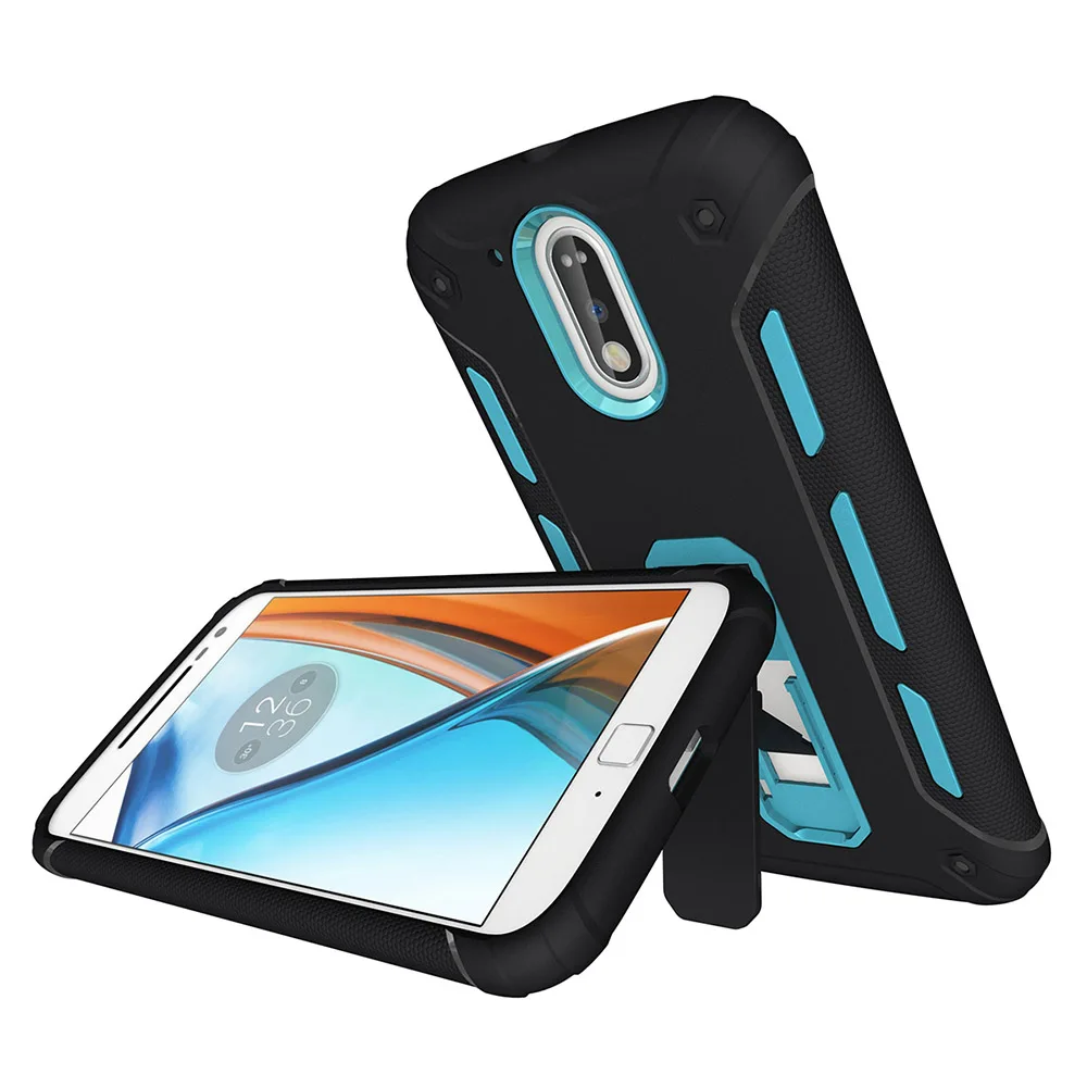 Для Motorola сучок G4 Plus защитник Панцири Прочный Heavy Duty амортизирующие Стенд крышка