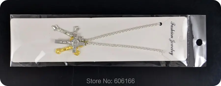 Святой Бенедикт Медаль INRI Иисус 3 крест кулон Цепочки и ожерелья католической