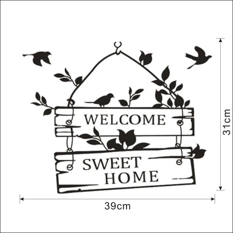 Добро пожаловать милые домашние наклейки на стену английском языке креативные