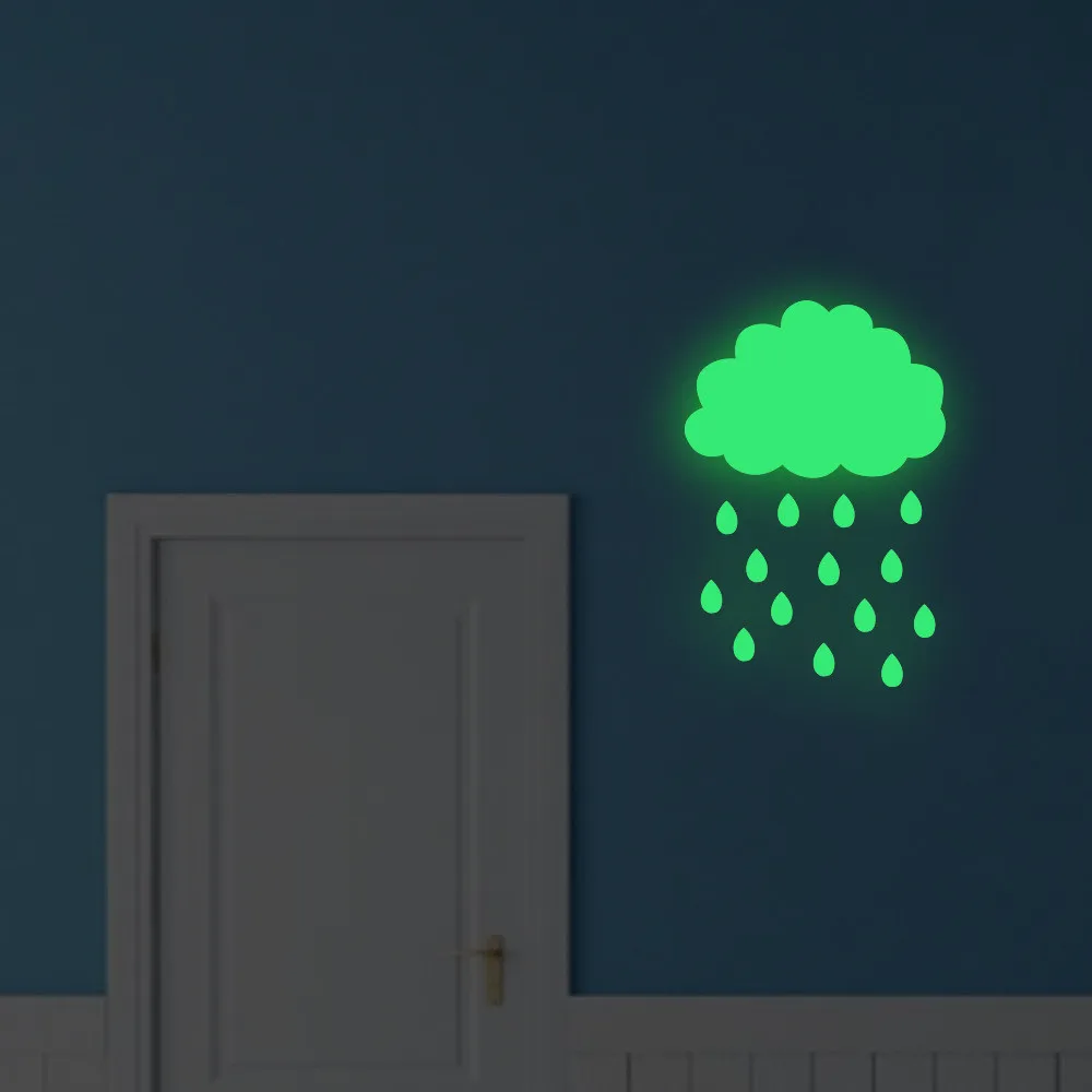 Фосфоресцирующий дождь облако Fosforescente Светящиеся Настенные наклейки ТВ обои