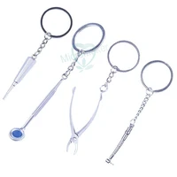 4pcs hot dental lab molar tool keychain for dentist great gifts dental creative keychains dental handpiece key chains