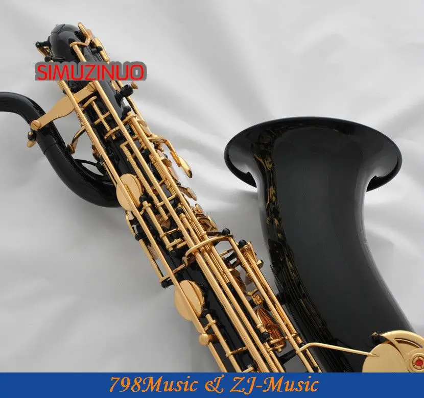 Профессиональный Черный и лаковый Золотой баритон саксофон Sax High F # W/кожаный