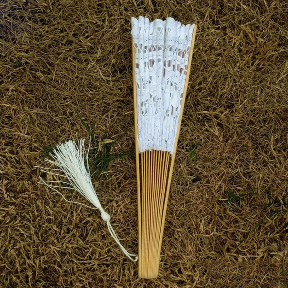 Фотографии Bamboo Bone кисточкой изысканный вечерние портативный ручной вентилятор