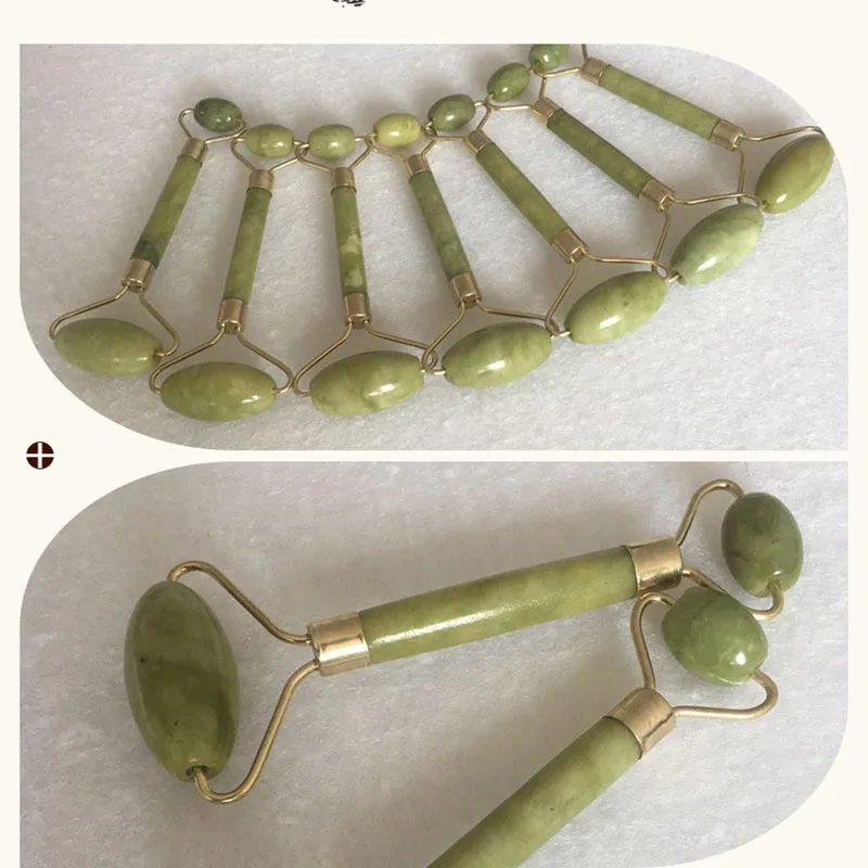 Двойная головка роллер для массажа лица Jade Face похудение макет головы Шея природа