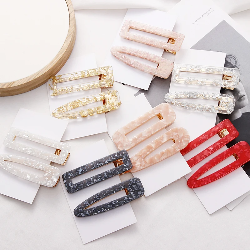 Женские и женские прямоугольные заколки для волос в форме капли воды|Украшения