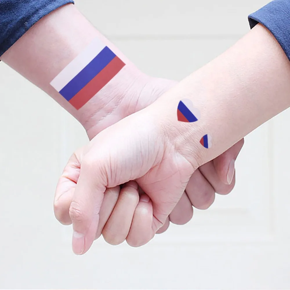 Наклейки сборной России по футболу с национальным флагом для Российской футбольной аудитории Болельщицы водонепроницаемые одноразовые татуировки на тело