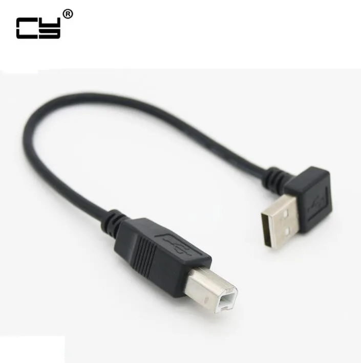 Вверх и вниз Угловой 90 градусов USB 2 0 штекер к B Тип Кабель для принтера сканера
