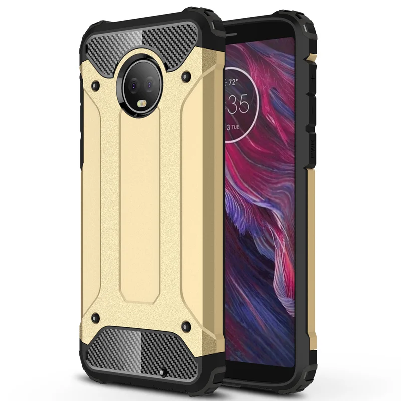 Gold Противоударный армированный силиконовый чехол для телефона Motorola для MOTO E5 E6 G4 G5 G6 G7 Z Play Plus One power Force задняя крышка из ТПУ - Цвет: Gold