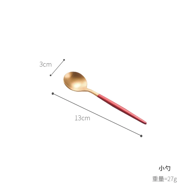 Gold Teaspoon Высокое качество красное золото столовая посуда столовые приборы, ложка, вилка нож Западный набор посуды для еды фото реквизиты для фона фотографии - Цвет: Gold Teaspoon