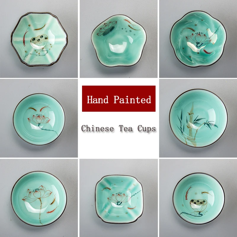 1 шт. чайная чашка китайская деликатная маленькая кунг фу фарфоровая ручная