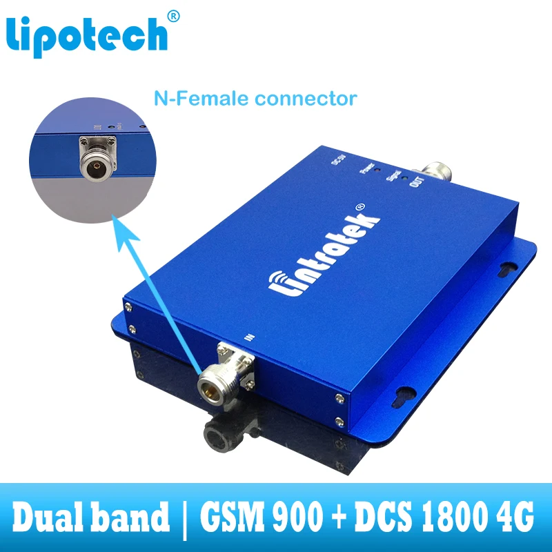 Lintratek двухдиапазонный GSM 2G DCS 4G усилитель сигнала lte 1800 gsm 900 повторитель для