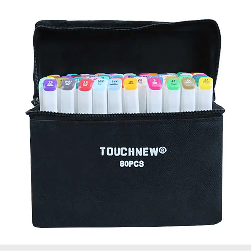 TOUCHNEW(T7) 30/40/60/80/168 Цвета набор маркеров для живописи на спиртовой основе фломастер для скетчей, файнлайнер, для рисования манга канцелярские принадлежности