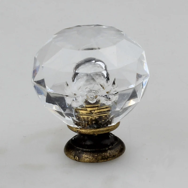 

New 30mm Diamond Shape Crystal Glass cabinet knobs and handles Cupboard door Drawer Pull Furniture Accessory home deocr